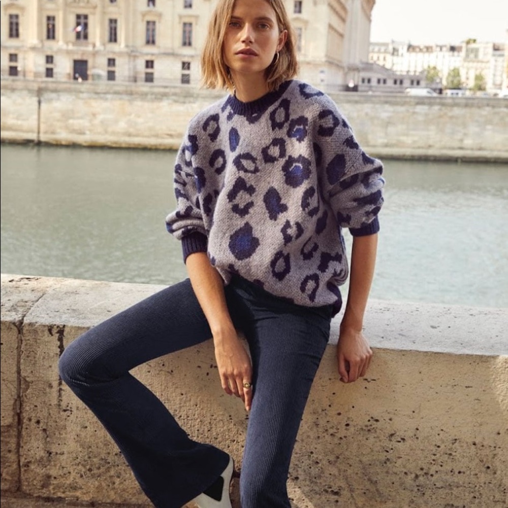 ANINE BING Leopard Sweater xs